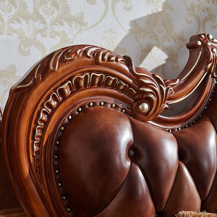 luxurious king size European style bed royal furniture antique gold hotel bedroom sets