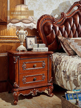 Load image into Gallery viewer, luxurious king size European style bed royal furniture antique gold hotel bedroom sets
