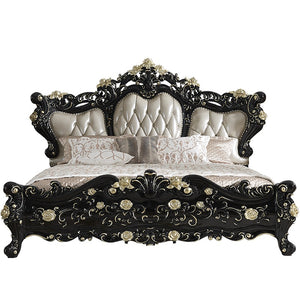 luxurious king wood bedroom furniture sets, cowhide leather turkish furniture bedroom