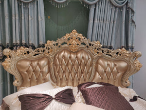 luxurious king wood bedroom furniture sets, cowhide leather turkish furniture bedroom