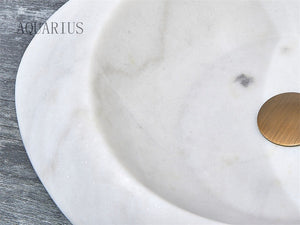 luxury art stone white marble cobblestone shape basins sinks
