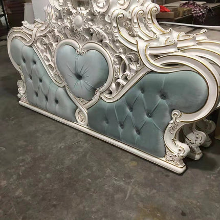 Luxury bedroom set king size MDF wood bed frames gold European luxury wooden bed set with wardrobe