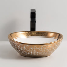 Load image into Gallery viewer, Modern Gold Elecctroplating Gold Art Basin Tabletop
