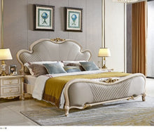Load image into Gallery viewer, luxury leather headboards with night stands and dressing table king size bed
