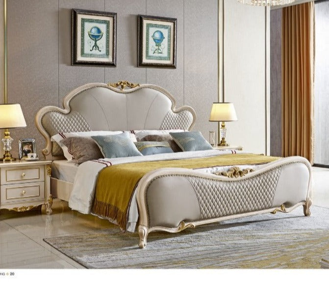 luxury leather headboards with night stands and dressing table king size bed