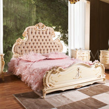 Load image into Gallery viewer, Luxury Made European Rococo Gold Leafing Style bed Royal Imperial Hand Antique Bed for Master Bedroom noble
