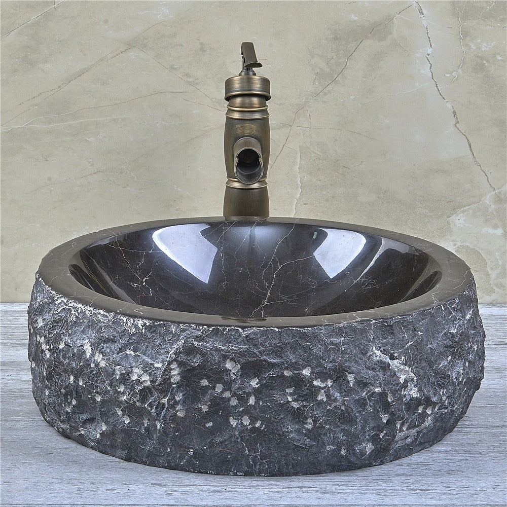 Smooth Natural Stone Wash Basin Bathroom  Sinks