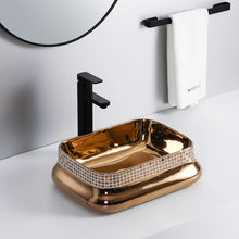 Cargar imagen en el visor de la galería, Electroplating Rose Gold Sink Tabletop Basin
