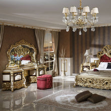 Load image into Gallery viewer, Luxury unique Made European Rococo Antique Bed for Master Bedroom Gold Leafing Style bed Royal Imperial Hand
