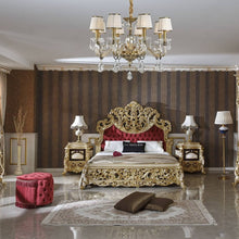 Load image into Gallery viewer, Luxury unique Made European Rococo Antique Bed for Master Bedroom Gold Leafing Style bed Royal Imperial Hand
