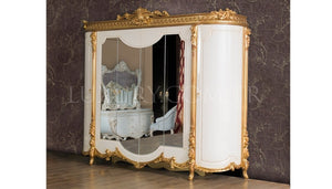 Luxury unique Made European Rococo Gold Leafing Style bed Royal Imperial Hand Antique Bed for Master Bedroom