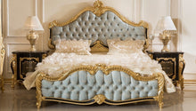 Load image into Gallery viewer, Luxury unique Royal Made European Rococo Antique Bed for Master Bedroom Gold Leafing Style Royal bed Imperial Hand
