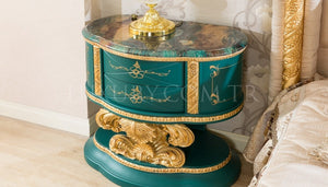 Luxury unique Style bed Royal Imperial Hand Made European Rococo Gold Leafing Antique Bed for Master Bedroom