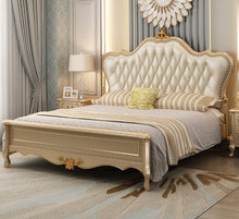 Загрузить изображение в средство просмотра галереи, luxury wooden bed frame bedroom sets furniture master bedroom, queen size leather bed set furniture bedroom
