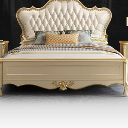 luxury wooden bed frame bedroom sets furniture master bedroom, queen size leather bed set furniture bedroom