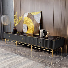 Charger l&#39;image dans la galerie, Marble TV Cabinet Light Luxury Good Quality Living Room Design Style Modern Floor Cabinet Stainless steel Gold Plating Leg
