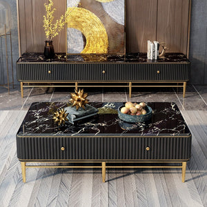 Marble TV Cabinet Light Luxury Good Quality Living Room Design Style Modern Floor Cabinet Stainless steel Gold Plating Leg