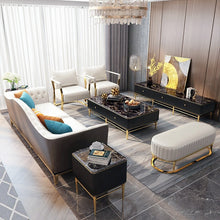 Загрузить изображение в средство просмотра галереи, Marble TV Cabinet Light Luxury Good Quality Living Room Design Style Modern Floor Cabinet Stainless steel Gold Plating Leg
