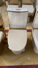 Load image into Gallery viewer, LV Toilet Bathroom Accessories White and Gold Motif Electroplating
