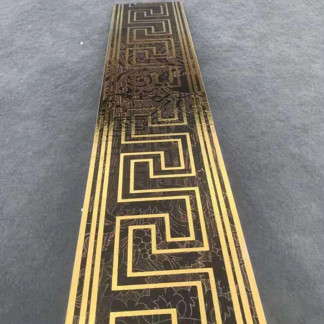 12x60cm Luxury versace Black Gold Border Tiles Luxury Edition Mosaic Dubai Tiles 12pcs in a box