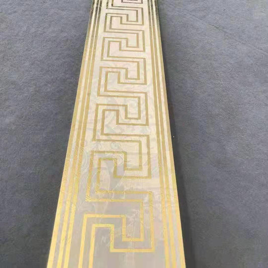 12x60cm Luxury Versace White Gold Border Tiles Luxury Edition Mosaic Dubai Tiles 12pcs in a box