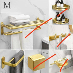 Aluminum Bathroom Accessories Golden Luxury 6 PCS Bathroom Set - Bathroom Accessories Sanitary Hardware Set