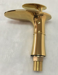 Gold faucet plated wash basin mixer with waterfall spout