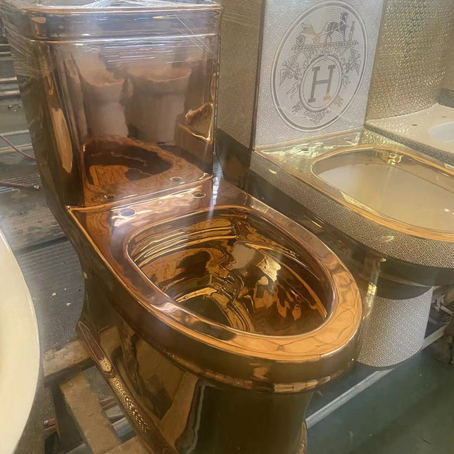 Rose Gold Toilet Bowl Water Closet Electroplated in Highest Degree Special Colors