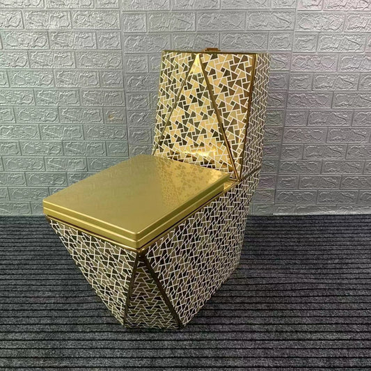 Dubai Porcelain Gold Diamond Toilet Electroplated Toilet Bowl High End Quality