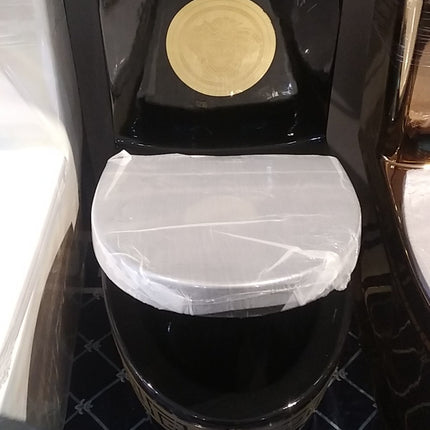black gold toilet bowl
luxury black toilet wc
electroplated porcelain toilet
designer bathroom toilet
luxury sanitary ware toilet
modern black gold toilet
premium porcelain wc toilet
high end bathroom toilet