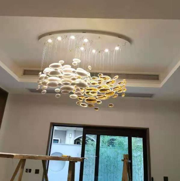 Moderner europäischer, großer und luxuriöser rechteckiger LED-Kronleuchter aus K9-Kristall mit LED-Beleuchtung. „Der Preis richtet sich nach der gewünschten Größe.“ 