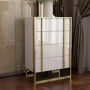 Modern light luxury bedroom living room furniture stainless steel storage bucket cabinet