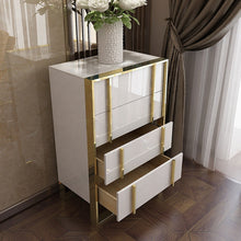 Load image into Gallery viewer, Modern light luxury bedroom living room furniture stainless steel storage bucket cabinet
