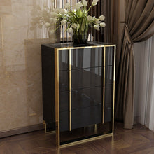 Load image into Gallery viewer, Modern light luxury bedroom living room furniture stainless steel storage bucket cabinet
