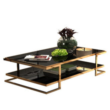 Load image into Gallery viewer, Modern light luxury coffee table light luxury high quality living room design style stainless steel glass tea table
