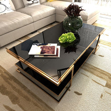 Load image into Gallery viewer, Modern light luxury coffee table light luxury high quality living room design style stainless steel glass tea table
