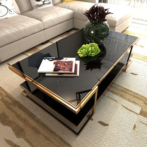 Modern light luxury coffee table light luxury high quality living room design style stainless steel glass tea table