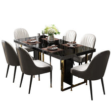 Cargar imagen en el visor de la galería, Modern light luxury dining room furniture glass dining table rectangular dining table
