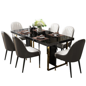 Modern light luxury dining room furniture glass dining table rectangular dining table