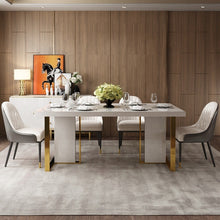 Charger l&#39;image dans la galerie, Modern light luxury dining room furniture glass dining table rectangular dining table
