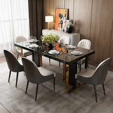 Charger l&#39;image dans la galerie, Modern light luxury dining room furniture glass dining table rectangular dining table
