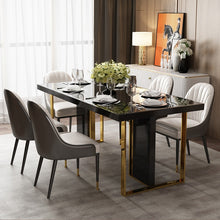 Cargar imagen en el visor de la galería, Modern light luxury dining room furniture glass dining table rectangular dining table
