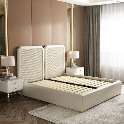 Modern light luxury fashion high quality imitation leather bed bedroom furniture hotel apartment comfortable big bed