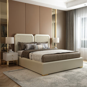 Modern light luxury fashion high quality imitation leather bed bedroom furniture hotel apartment comfortable big bed