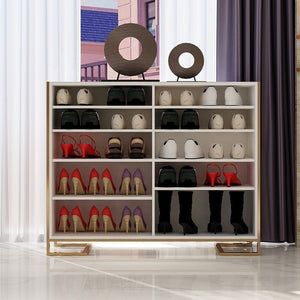 Modern light luxury living room furniture door high density board cabinet coat and hat room stainless steel storage shoe cabinet