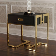 Charger l&#39;image dans la galerie, Modern light luxury rectangular living room furniture bedroom study black side table
