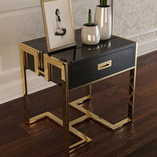 Charger l&#39;image dans la galerie, Modern light luxury rectangular living room furniture bedroom study black side table
