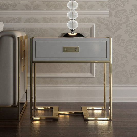 Modern light luxury rectangular living room furniture bedroom study black side table