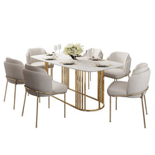 Cargar imagen en el visor de la galería, Modern light luxury simple design family dining table dining room furniture modern rectangular marble table
