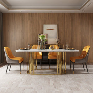 Modern light luxury simple design family dining table dining room furniture modern rectangular marble table